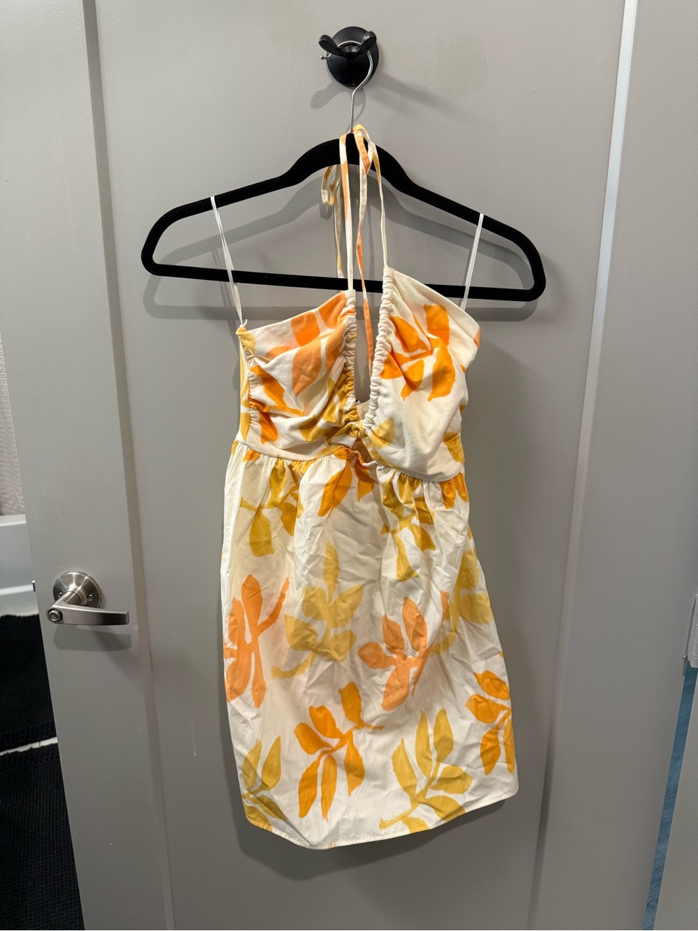 Zara Yellow & Orange Floral Halter Sundress